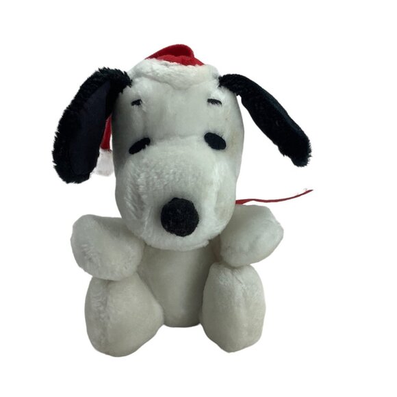 Vtg 1968 Snoopy Plush Stuffed Animal 7" United Feature Syndicate Christmas - Picture 1 of 7